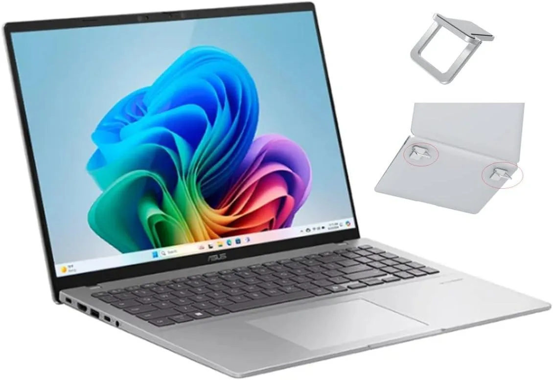 Silver 16 inch laptop with backlit keyboard