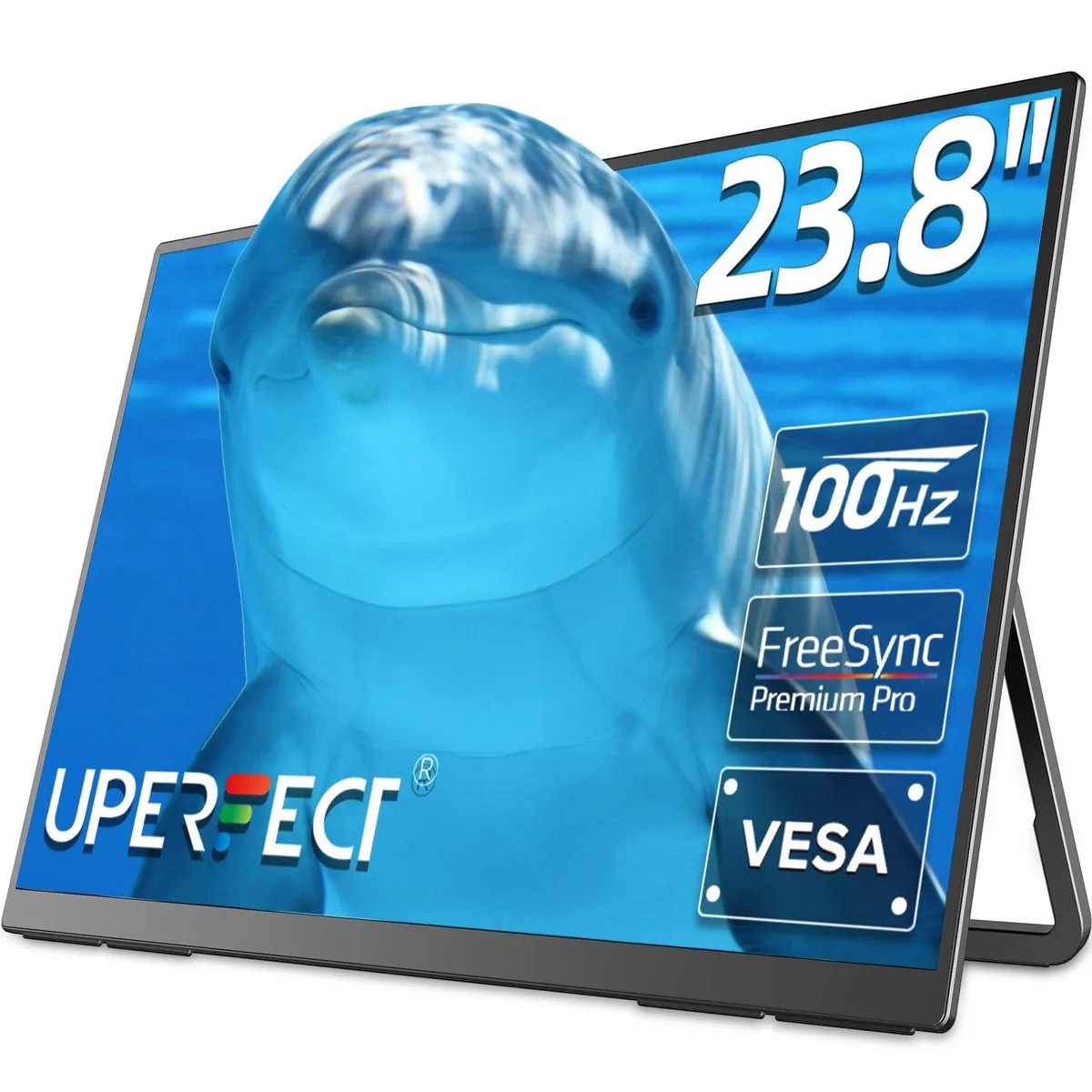 23.8 inch portable IPS monitor with adjustable stand and thin bezels