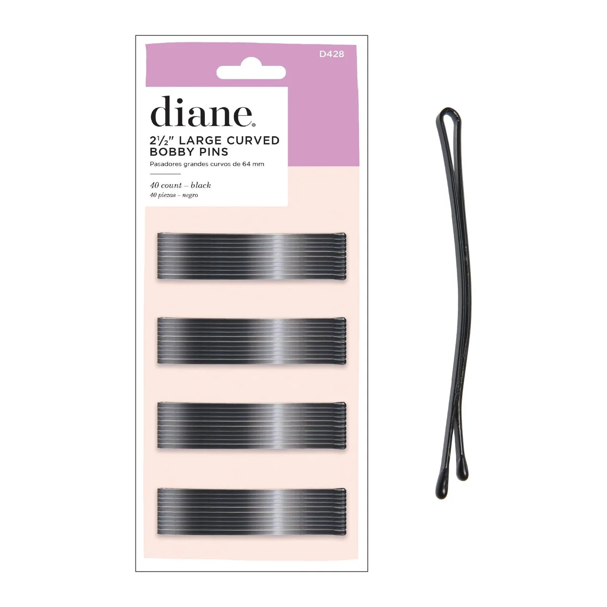 Diane D428 Curved Bobby Pins 2.5 inch 40 Pack — produkto nuotrauka