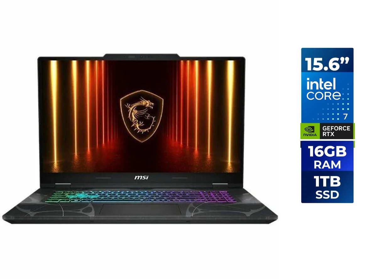MSI MSI CYBORG15B2293 gaming laptop 15.6 FHD 144 Hz Intel Core 7 240H 16 GB 1 TB RTX 5050 8 GB — photo du produit