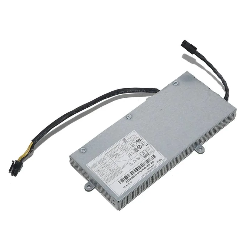 Rectangular black ATX power supply unit with 6-pin connector visible