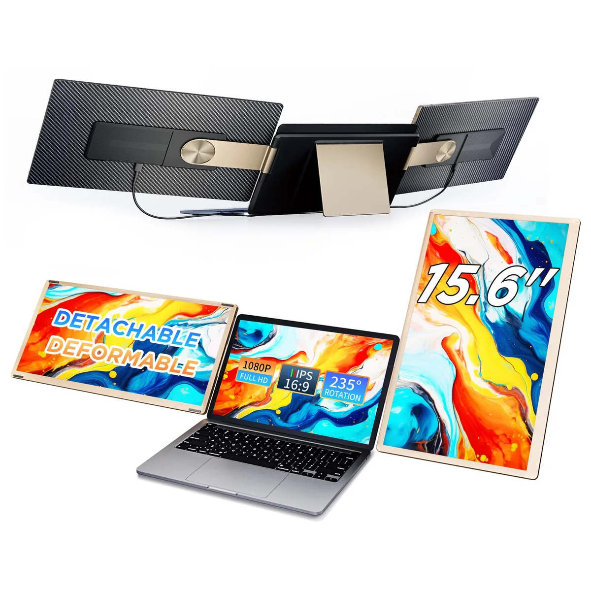 Laptomo Laptomo 15.6" Triple Portable Monitor Detachable 1080P IPS 60Hz — termékfotó