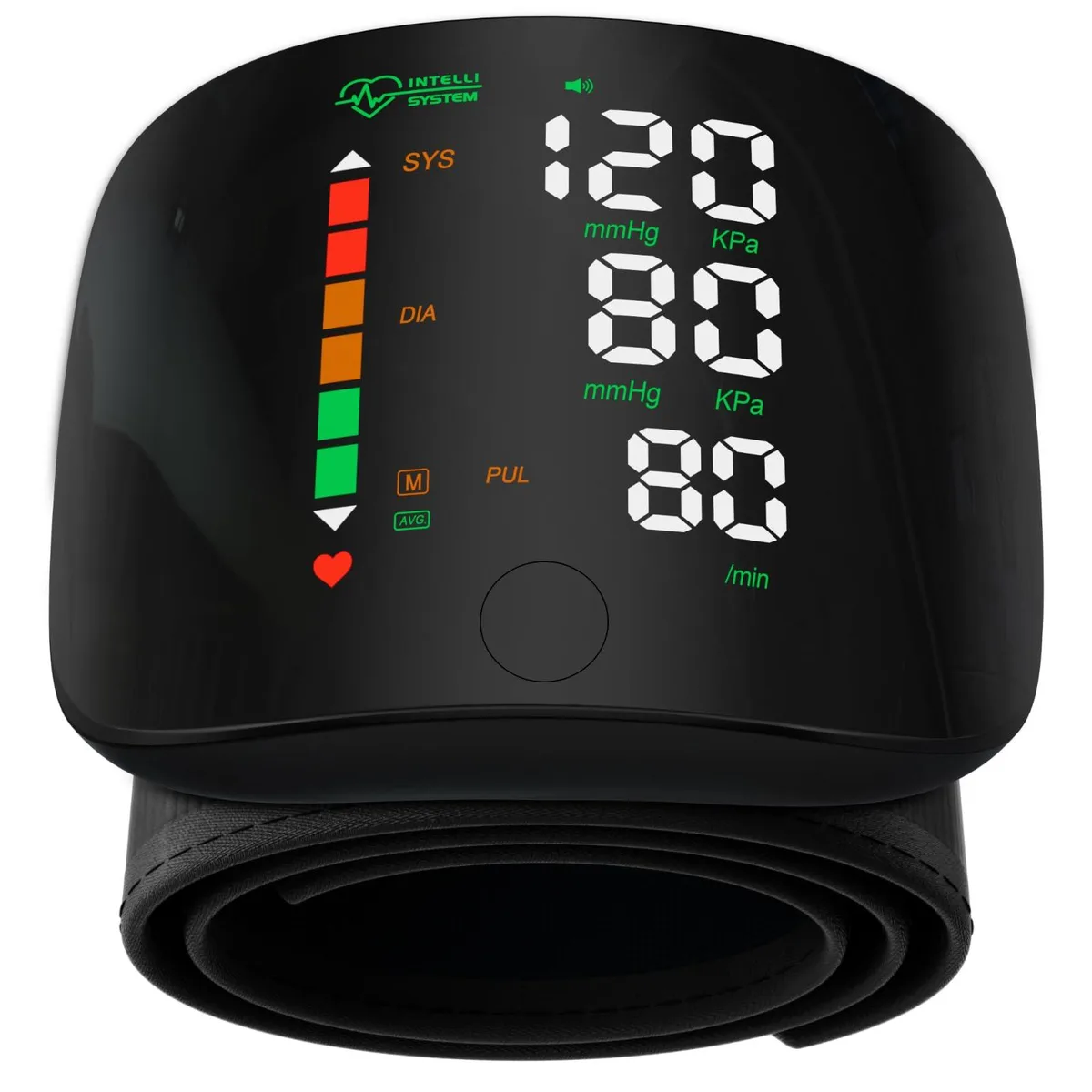 STMITE STMITE LED-black-wrist Wrist Blood Pressure Monitor 99×2 Memory Black — produkto nuotrauka