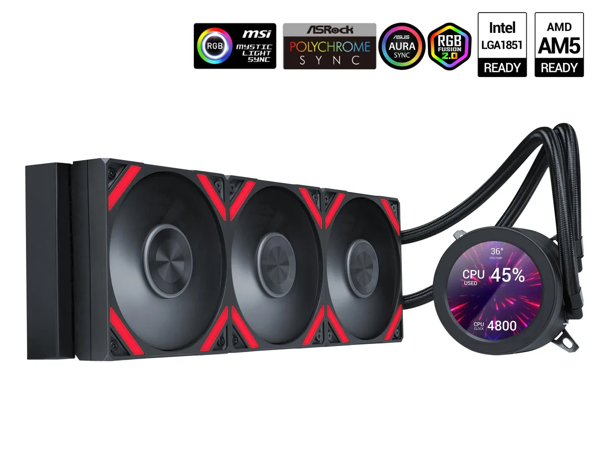 SAMA SAMA Q70-BKWAYNO3-G 360mm liquid cooler with 2.8" LCD display — photo du produit