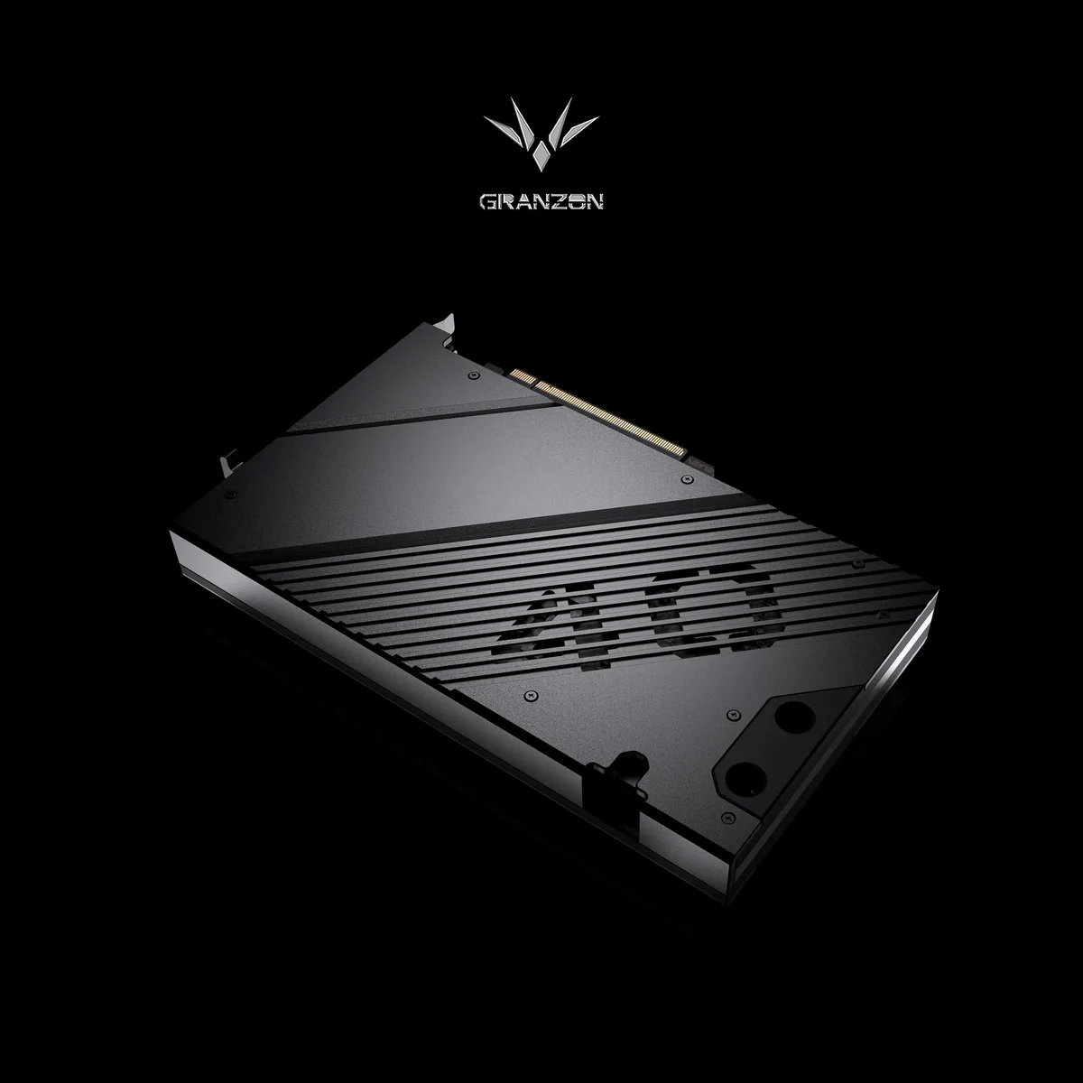 Nickel-plated copper GPU water block with acrylic top and black anodized aluminium backplate for RTX 4090 Strix/TUF