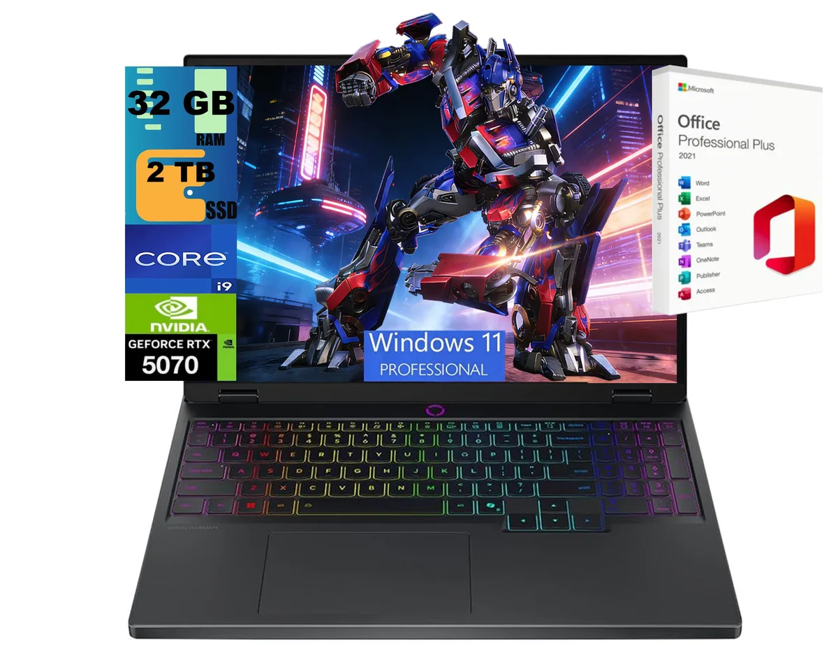 Lenovo Lenovo Legion 5 15 gaming laptop 15.1 WQXGA OLED i9 14900HX RTX 5070 32GB DDR5 2TB — Produktfoto