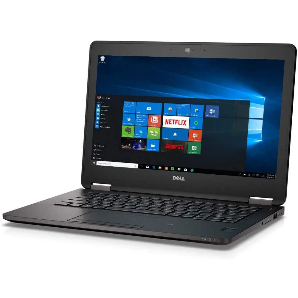 Silver Dell Latitude E7270 laptop closed showing 12.5 inch display and webcam