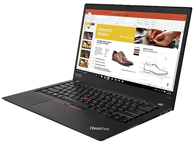 Black 14 inch ThinkPad T490s laptop matte non-touch display closed lid