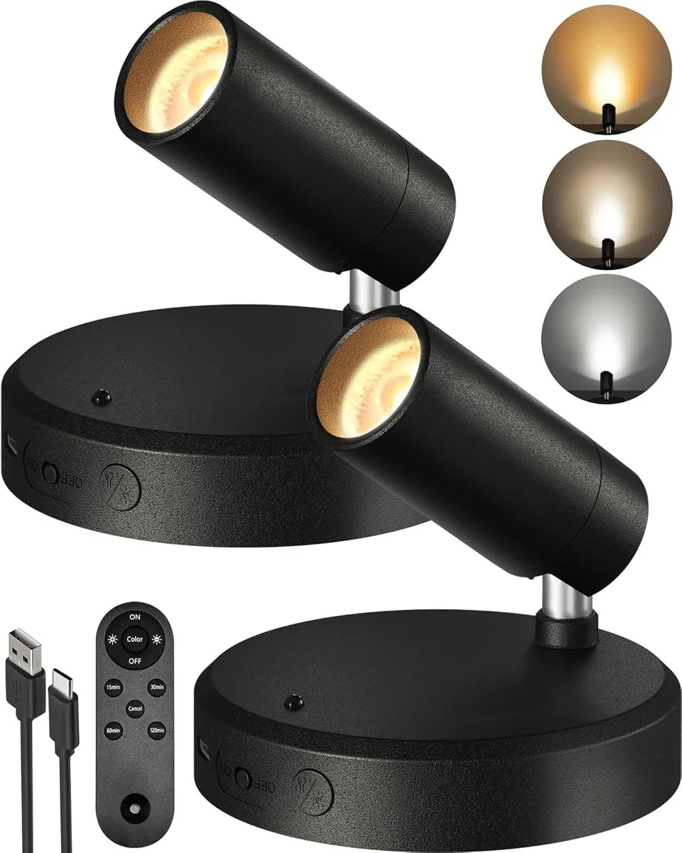  EZL2407A spot light 2-pack black 5500mAh 100 lumens 3-CCT — termékfotó