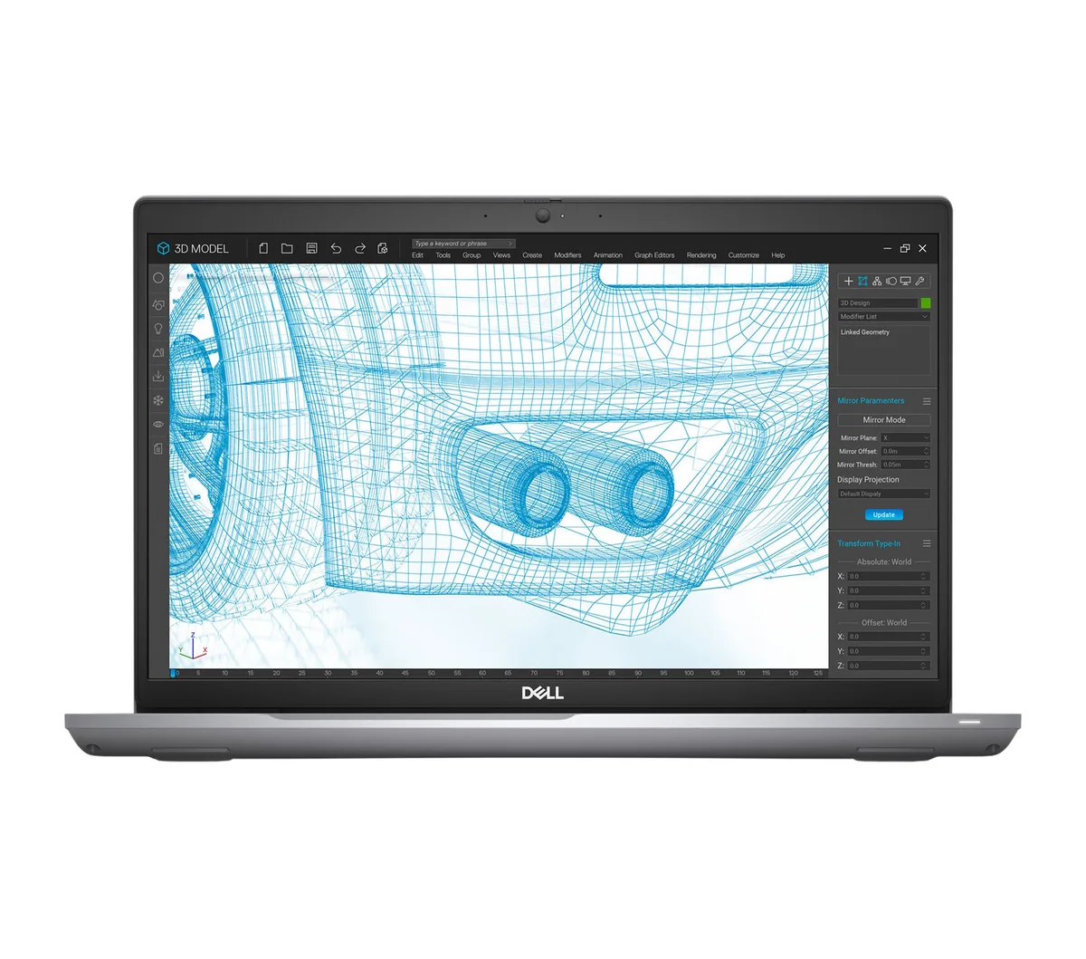 Dark gray Dell Precision 3561 laptop, 15.6 inch non-touch screen, thin light chassis