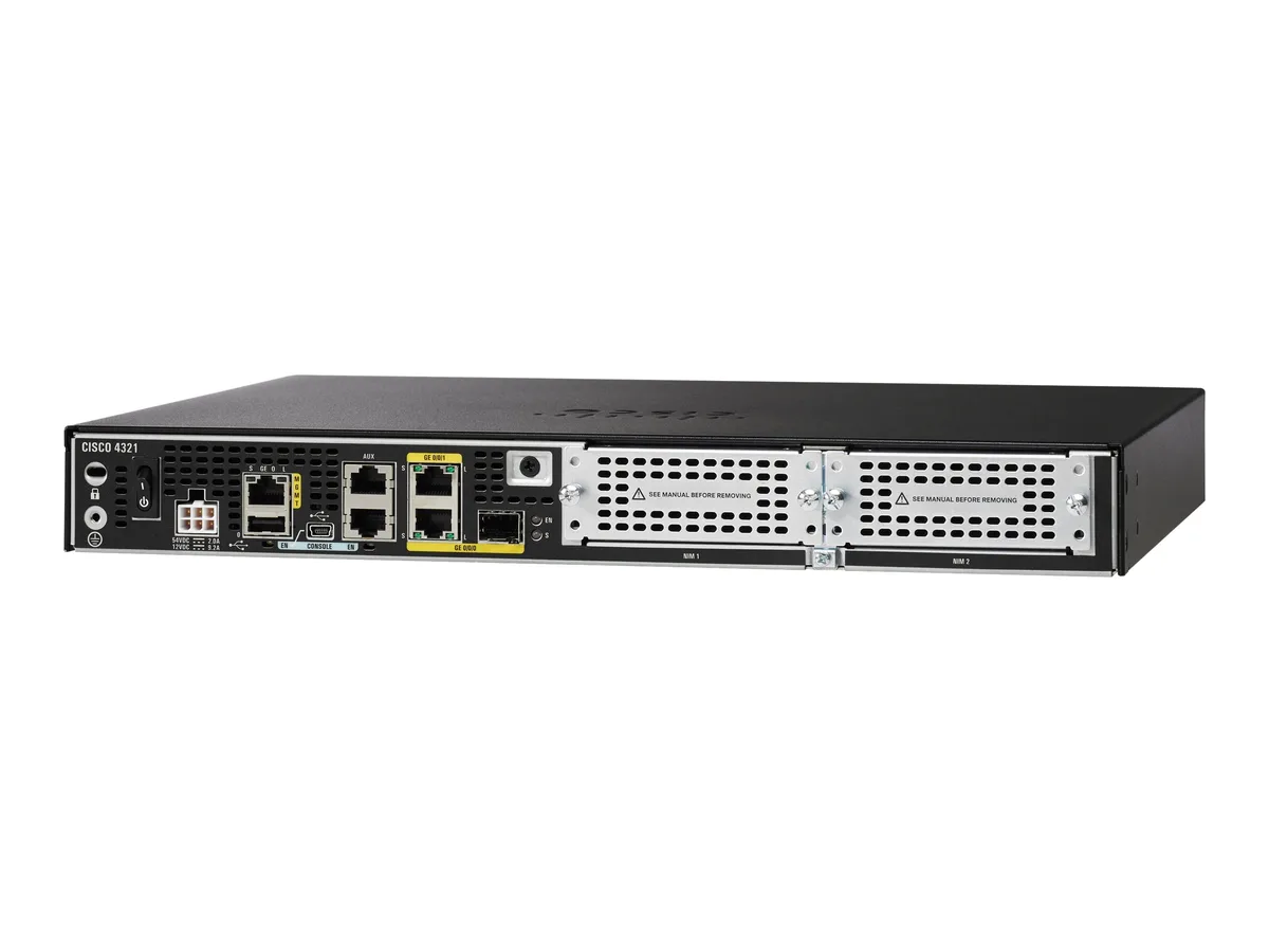 Cisco Systems, Inc. Cisco Systems, Inc. ISR4321/K9 firewall appliance 2GE 4GB DRAM 4GB Flash — תמונת המוצר