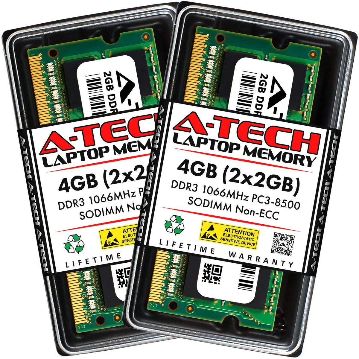 A-Tech A-Tech 4GB (2x2GB) DDR3 1066MHz CL7 SODIMM laptop RAM — fotografia produktu