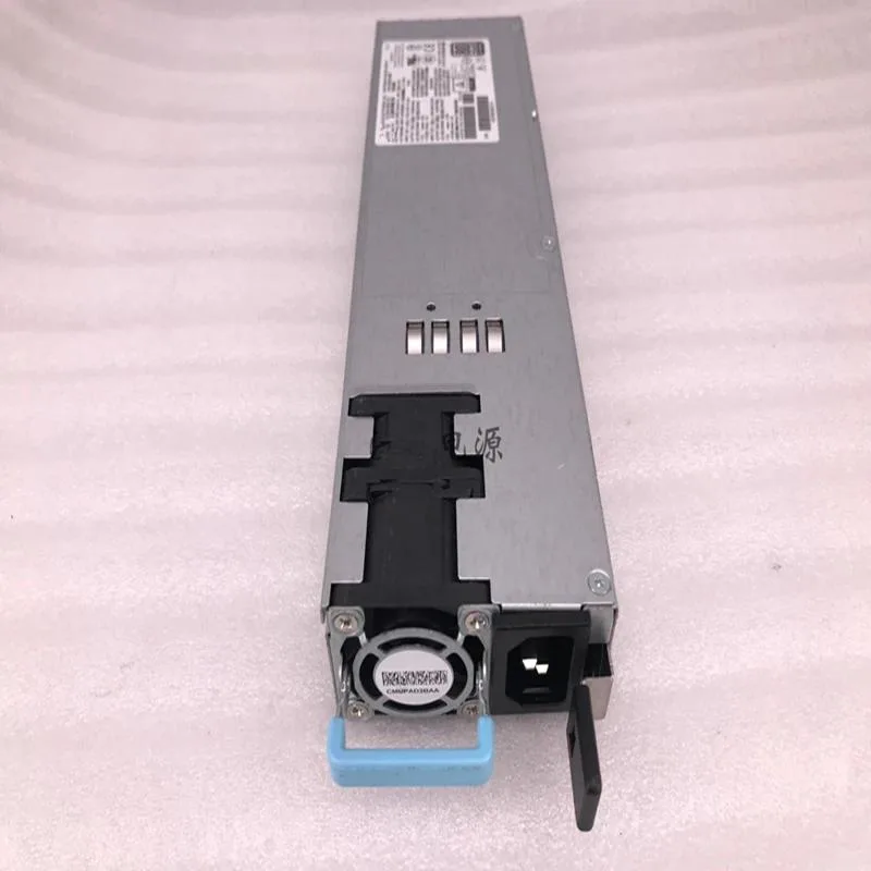 Rectangular silver ATX power supply unit with ventilation grille and power connectors