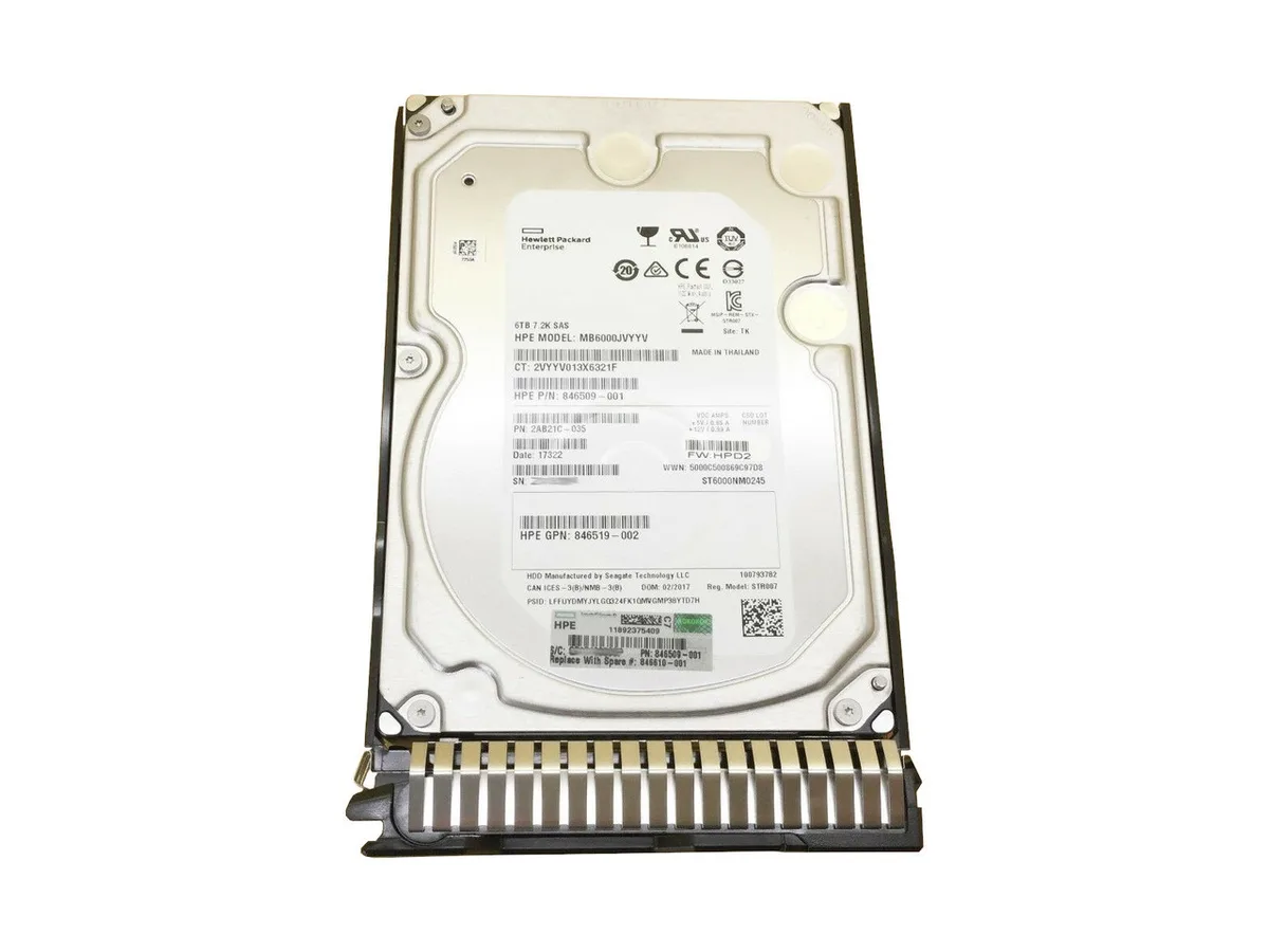 HPE HPE 861750-B21 6TB SATA 7200 RPM 3.5" internal hard drive — foto del producto