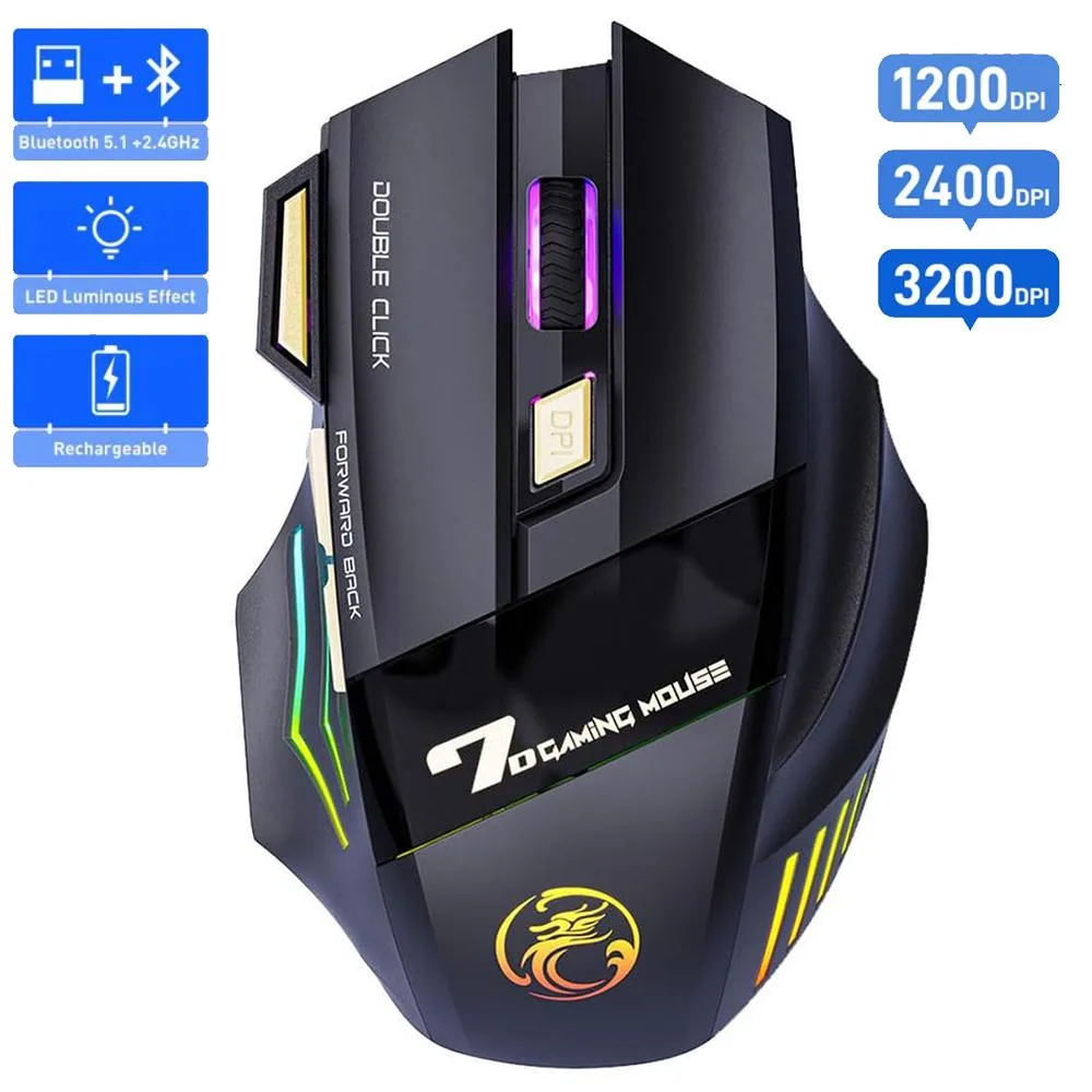 AUTYUE AUTYUE gaming mouse 3200 DPI dual Bluetooth 5.1 2.4G 7 buttons black — product photo