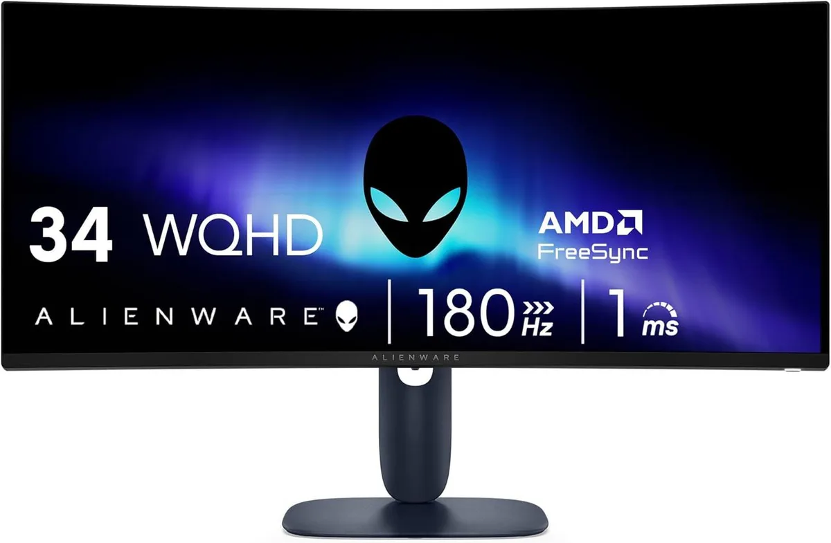 Curved 34-inch ultrawide gaming monitor in black with 1500R curvature