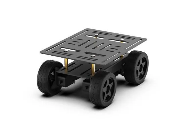 LORDWORLD LORDWORLD 4WD Smart Chassis Car Kit Black Unassembled 66mm Wheels 180x140x89mm 1500g Load — 제품 사진
