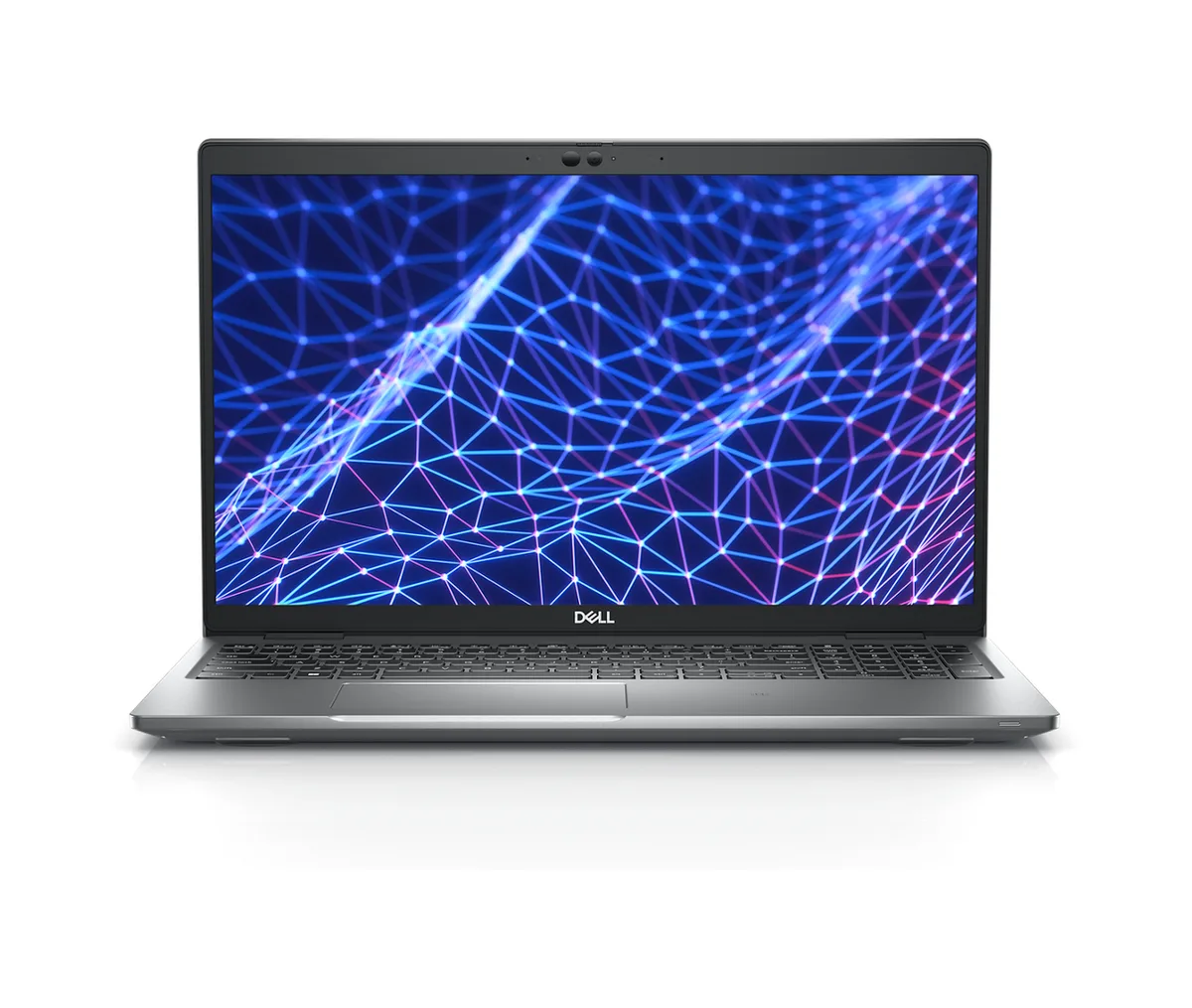 Silver Dell Latitude 5530 laptop 15.6 inch screen backlit keyboard fingerprint reader webcam closed lid