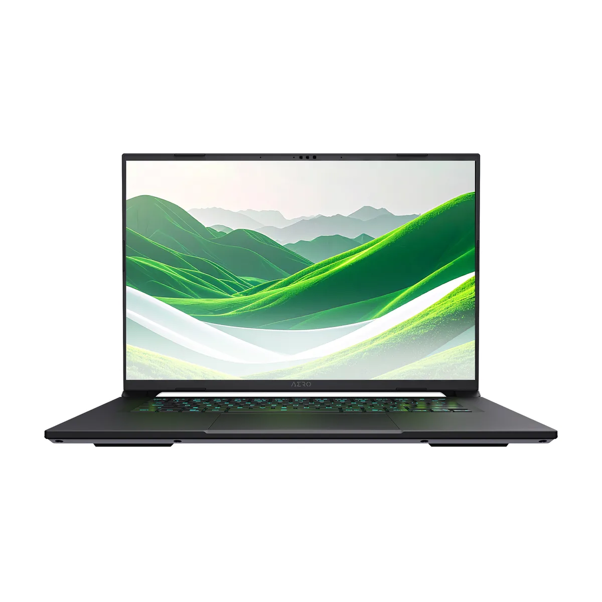 Space Gray gaming laptop with 16 inch display and slim tapered profile