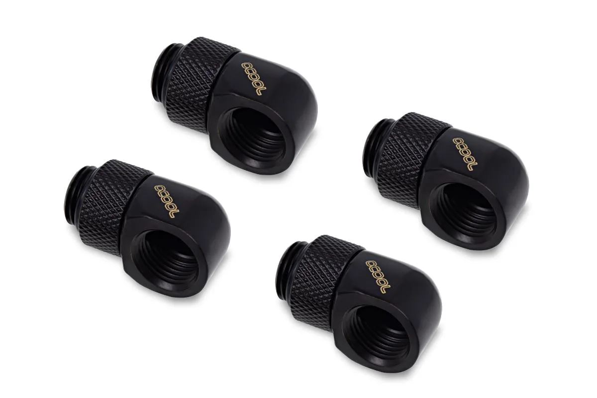 Alphacool Alphacool Eiszapfen Rotatable L-Connector G1/4 OT to IT Black 4-Pack (17615) — product photo