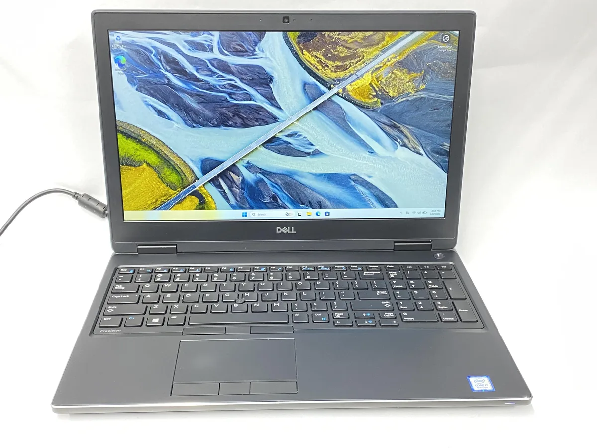 Dell Precision 7530 laptop, dark matte finish, 15 inch non-touch screen, charger included