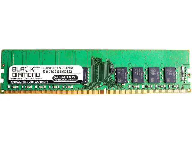 Black Diamond Memory Black Diamond Memory BD8G2133MQE22 8GB DDR4 2133 ECC Unbuffered 2Rx8 server RAM — product photo