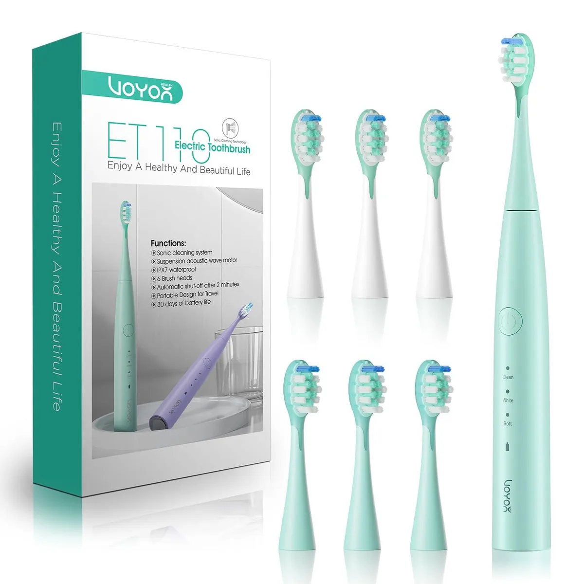  VOYOR-HEALTH ET110 Sonic Toothbrush Green oral care — 제품 사진