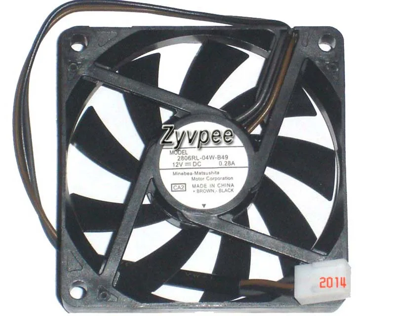 Zyvpee Zyvpee 2806RL-04W-B49 CA2 70mm 12V 3-pin case fan — صورة المنتج