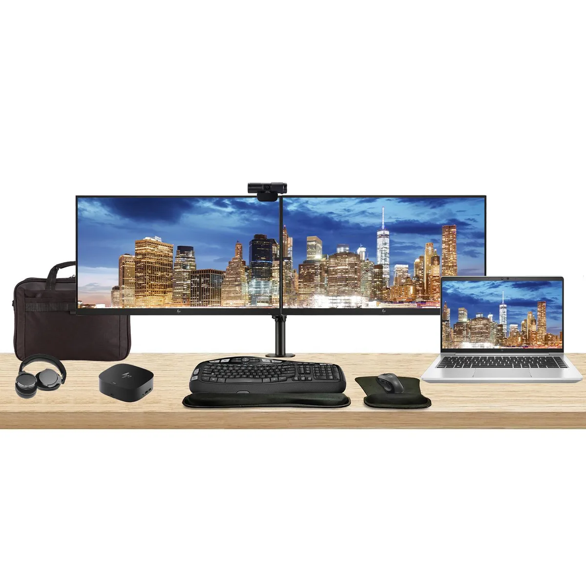 HP HP EliteBook 645 G10 14" Ryzen 7 32GB 1TB Bundle with 2×24" Monitors, Dock, Peripherals — 商品写真