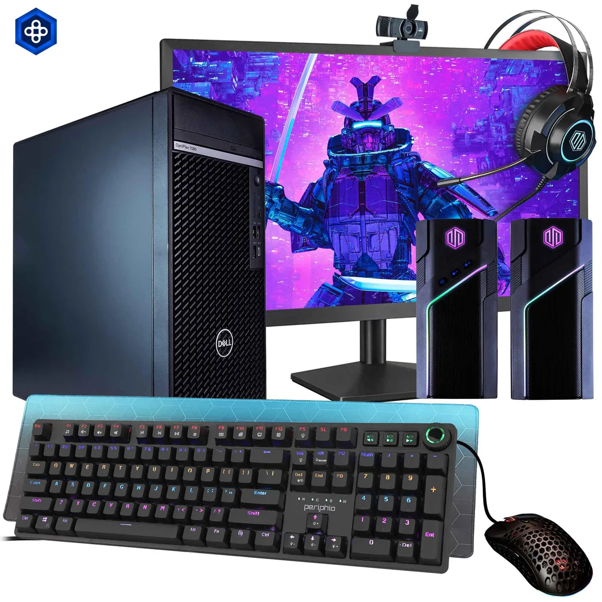 DELL DELL OptiPlex 7080 desktop PC Core i5 3.40GHz GTX 1650 16GB DDR4 500GB SSD 24" monitor Windows 11 Home — photo du produit