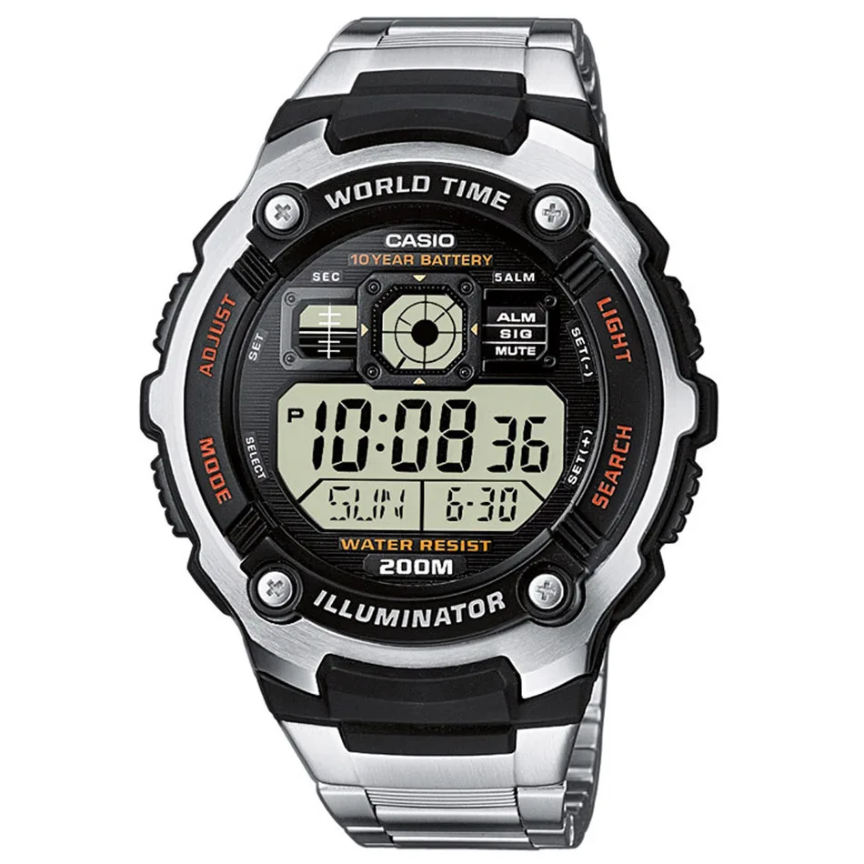 CASIO CASIO AE2000WD-1A Grey Dial Stainless Steel Watch 25mm Band — ürün fotoğrafı
