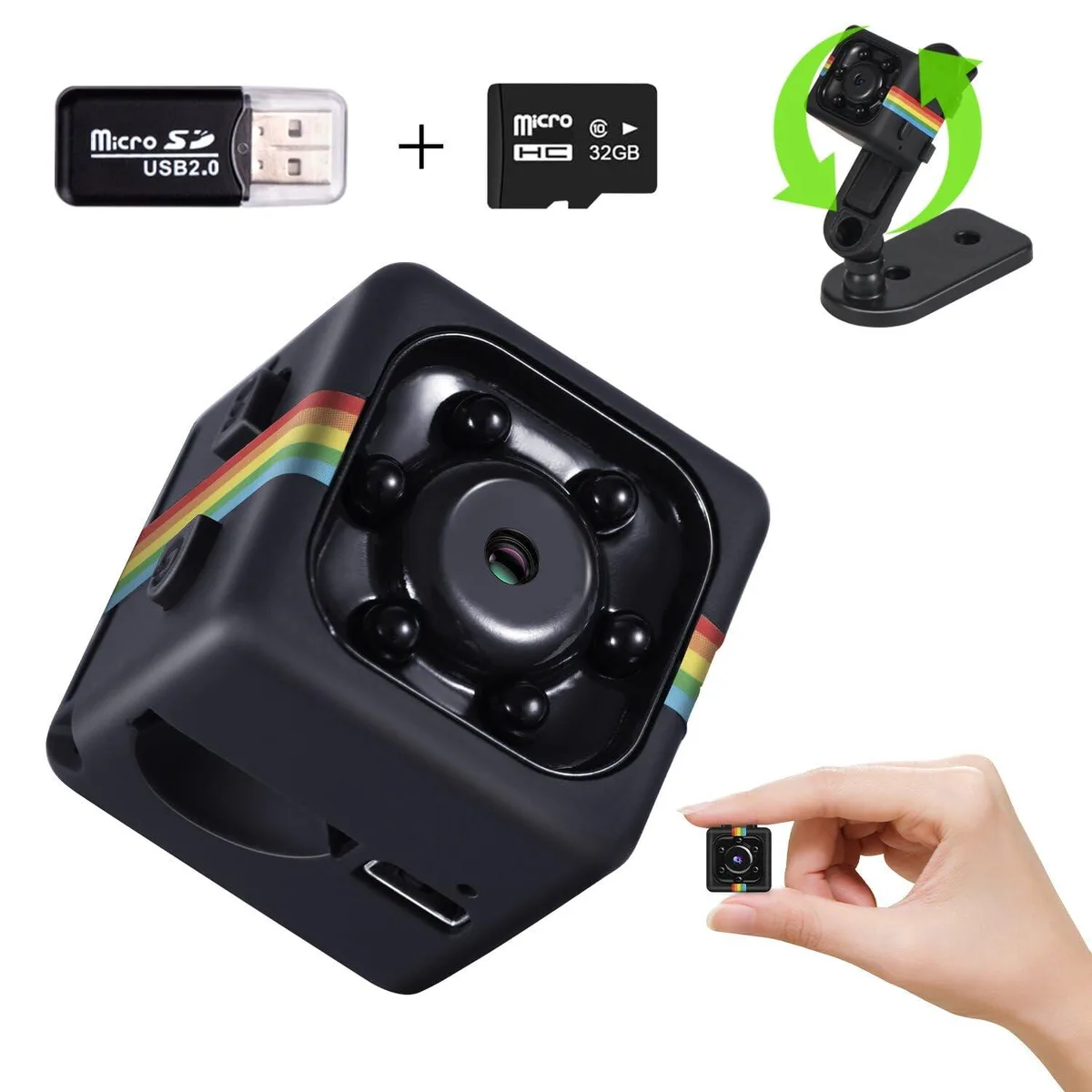  Clover SQ113VR 1080P No WiFi 32GB 360° .87in 200mAh 100min — fotografie produktu