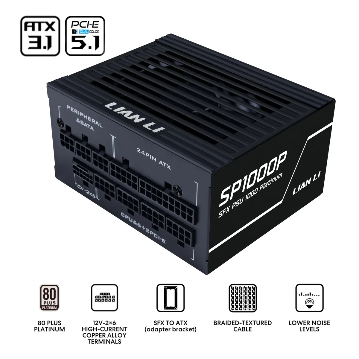 Lian Li Lian Li SP1000P.B 850W SFX power supply — product photo