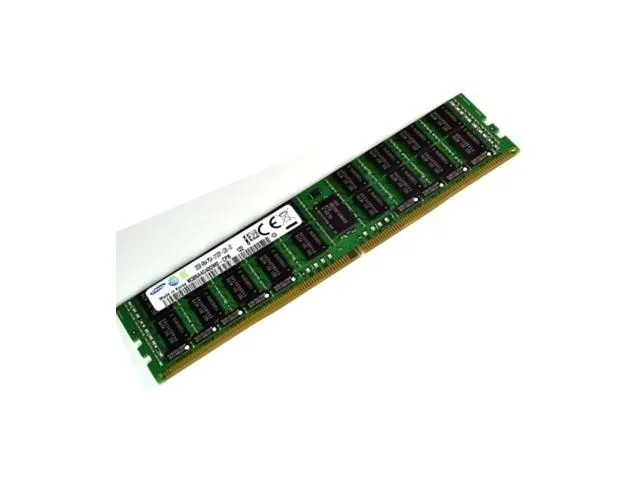 Green 288-pin DDR4 server RAM stick with black chips