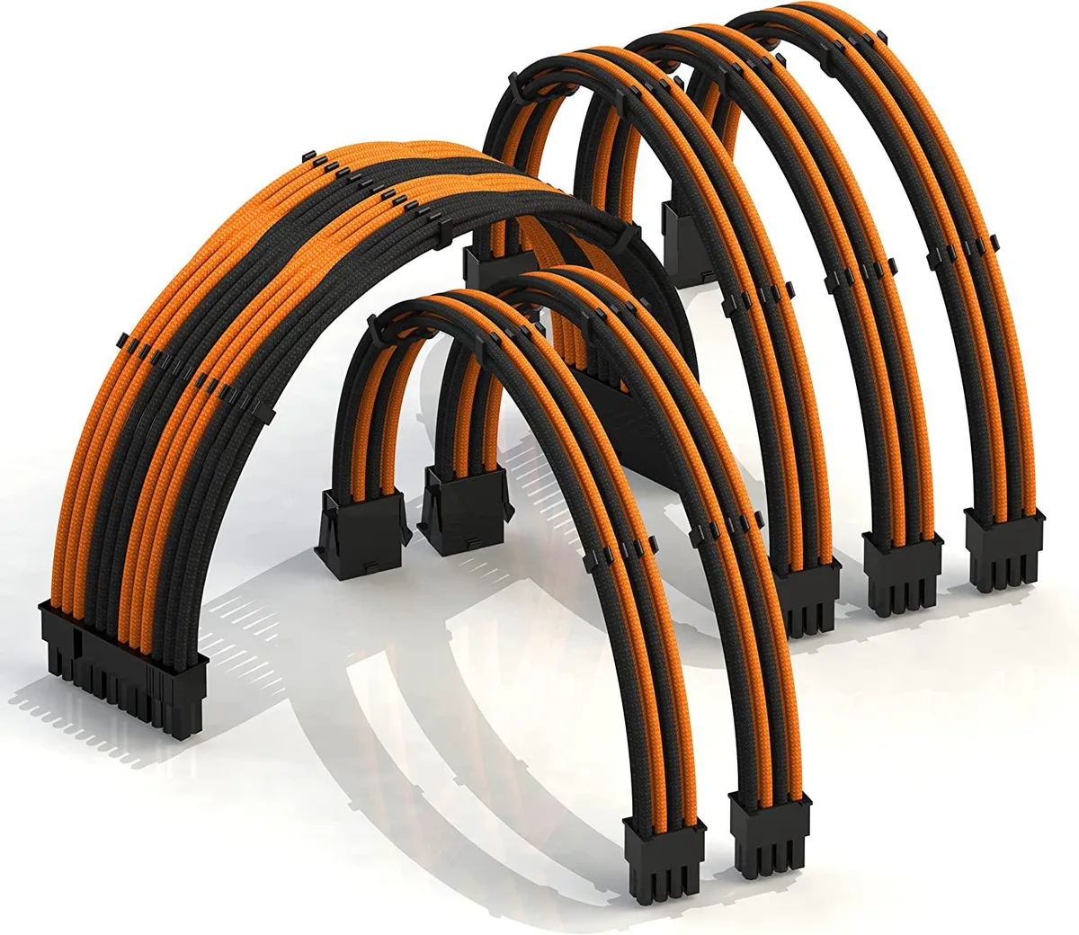 myVolts myVolts PSU Cable Extension Kit 30cm OrangeBlack 1x24P 2xCPU 3xGPU 18AWG 17 colors 15 combs — photo du produit