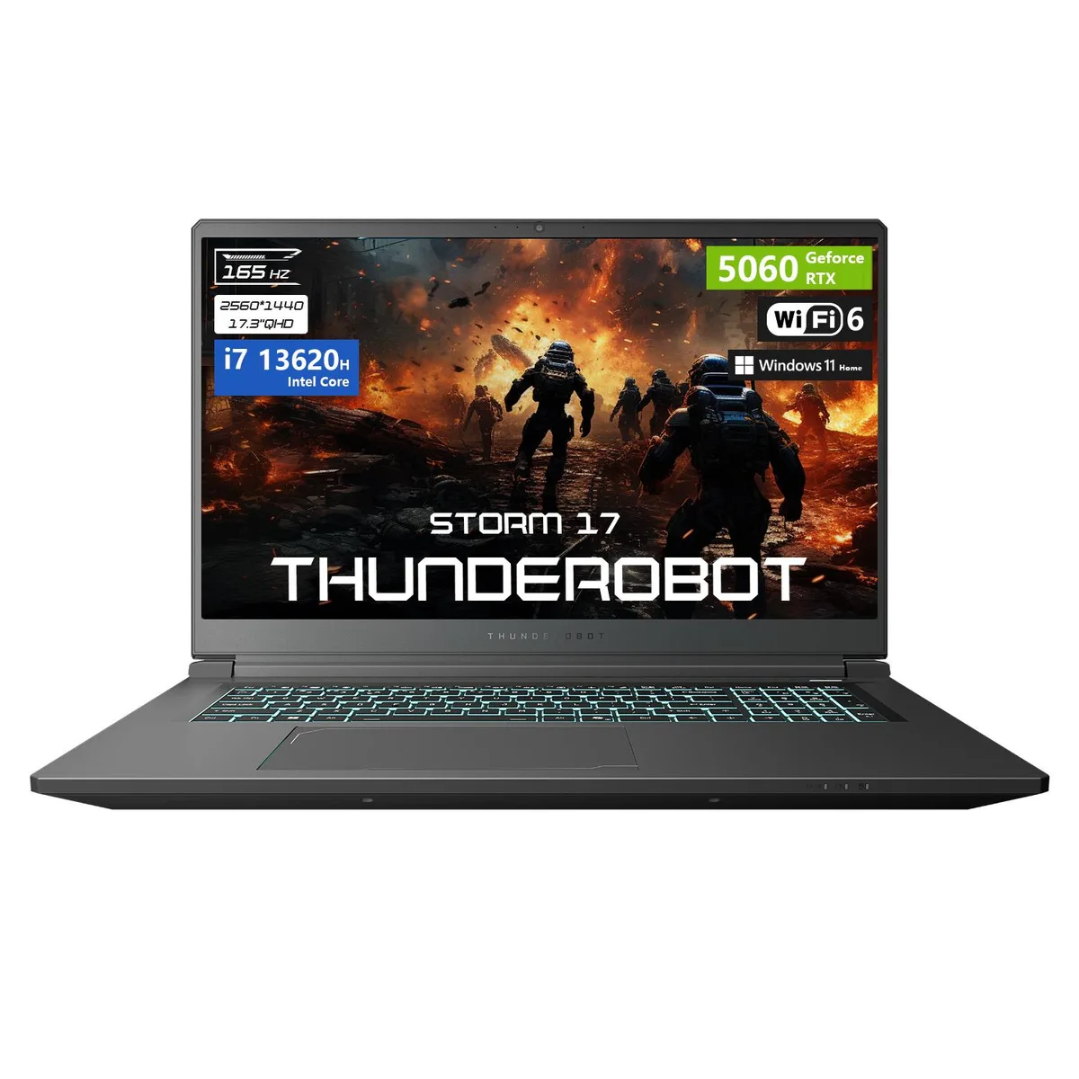 Thunderobot Thunderobot Storm 17 gaming laptop 17.3 QHD 165Hz i7-13620H RTX 5060 32GB 2TB — toote foto