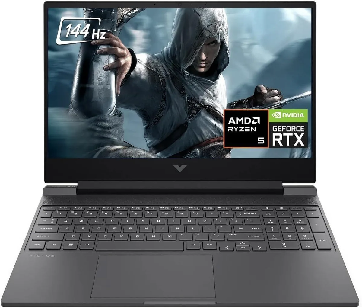 Black 15.6 inch gaming laptop with backlit keyboard and numeric keypad