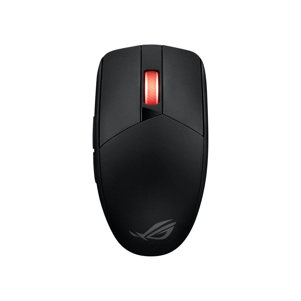 Black lightweight gaming mouse with compact ambidextrous shape and matte finish