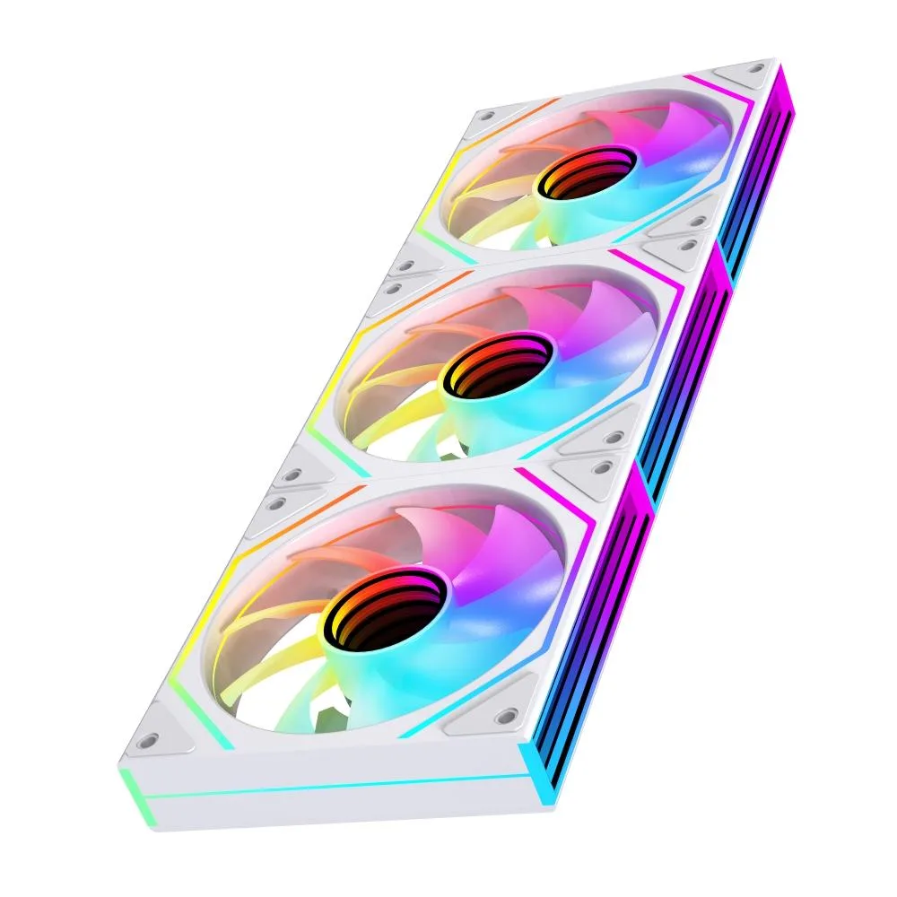 Jungle Leopard Jungle Leopard Prism4 Ultra 120mm ARGB Case Fan White 3-Pack — 商品照片