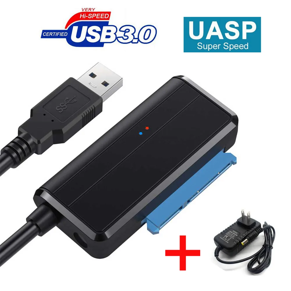 LUOM LUOM E-yield T04 USB 3.0 SATA adapter cable 2.5 3.5 inch 12V 2A power — صورة المنتج