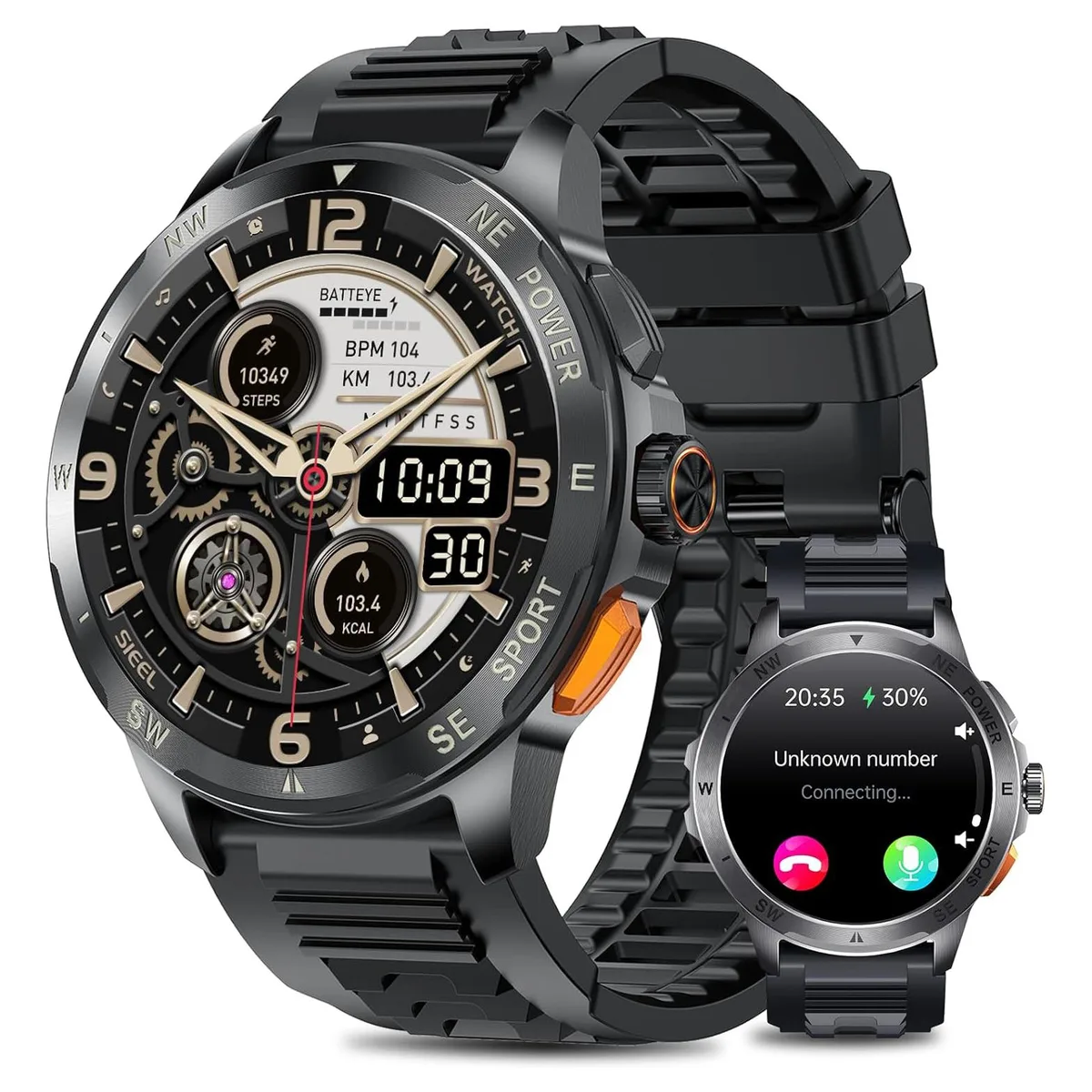 Hitoor Hitoor AK77 1.43" AMOLED Smart Watch Black — zdjęcie produktu