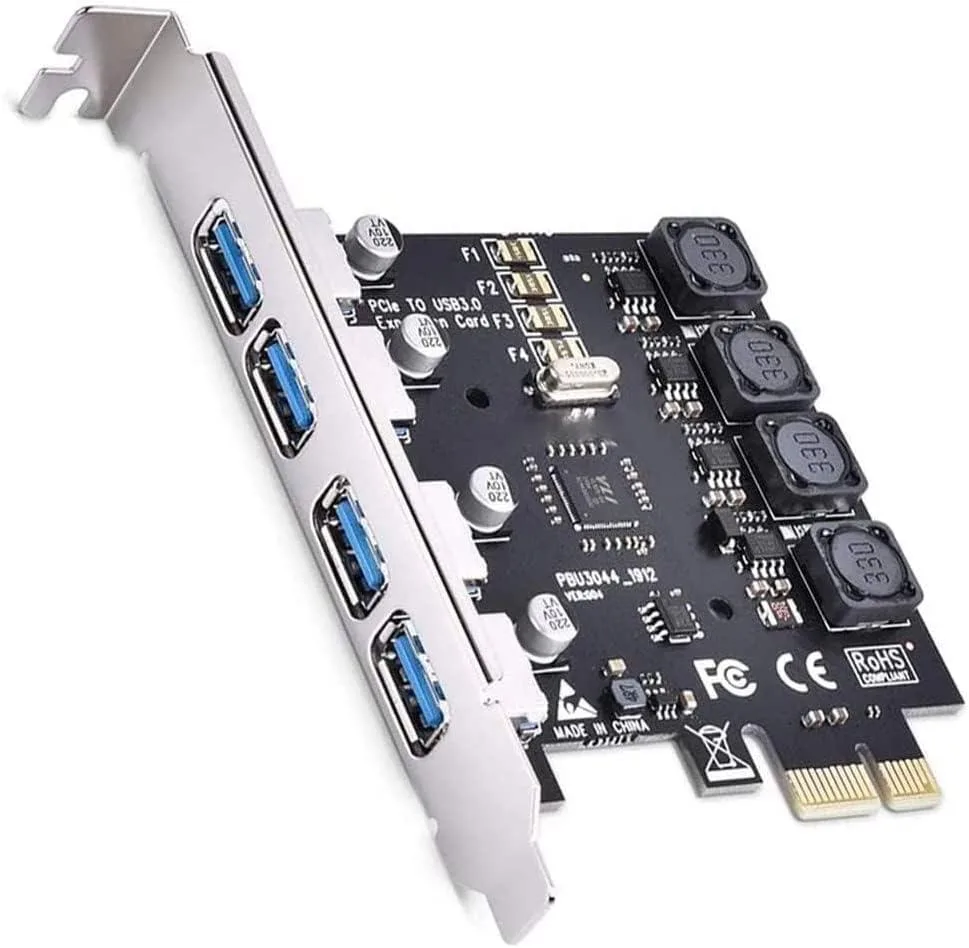 ESTONE ESTONE PCIE24USBA 4-Port USB 3.0 PCIe x1 Expansion Card — produktfoto