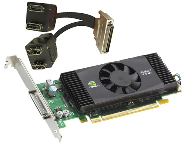NVIDIA Quadro NVS 420 graphics card with four DisplayPort outputs