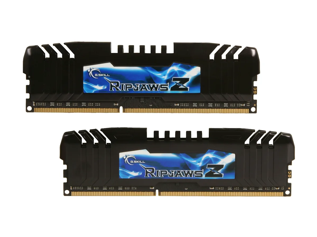 Two green DDR3 modules with toothed metal heatspreaders