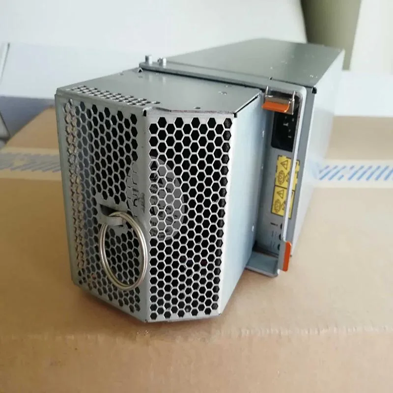 Rectangular ATX power supply unit with metal casing and ventilation grille