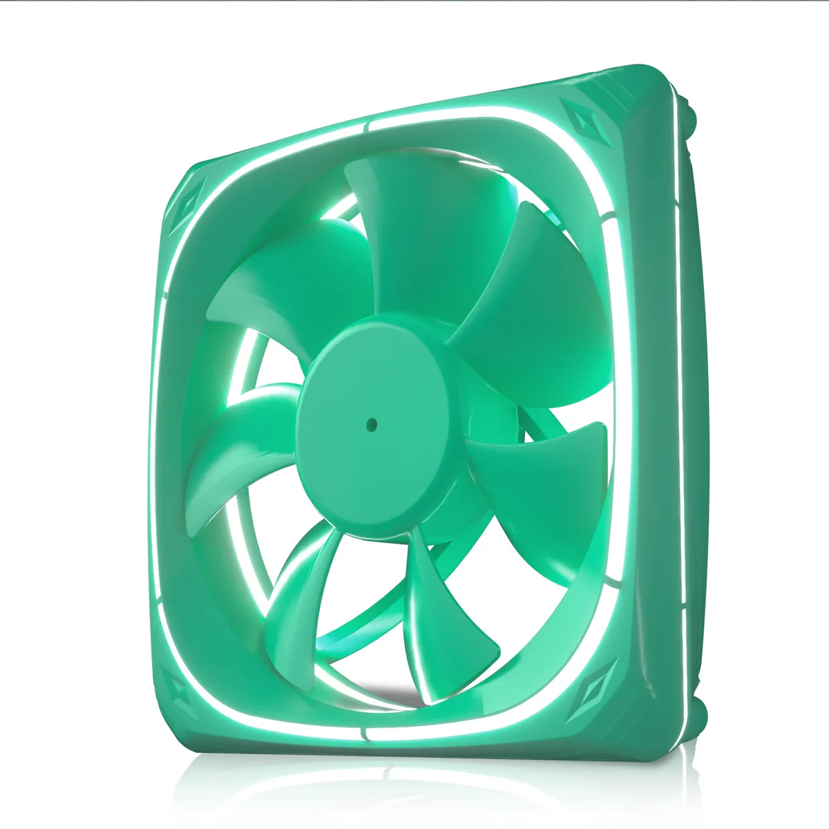 Vetroo Vetroo DF120 120mm case fan white LED green frame 1300 RPM 48.1 CFM hydro bearing — foto del producto