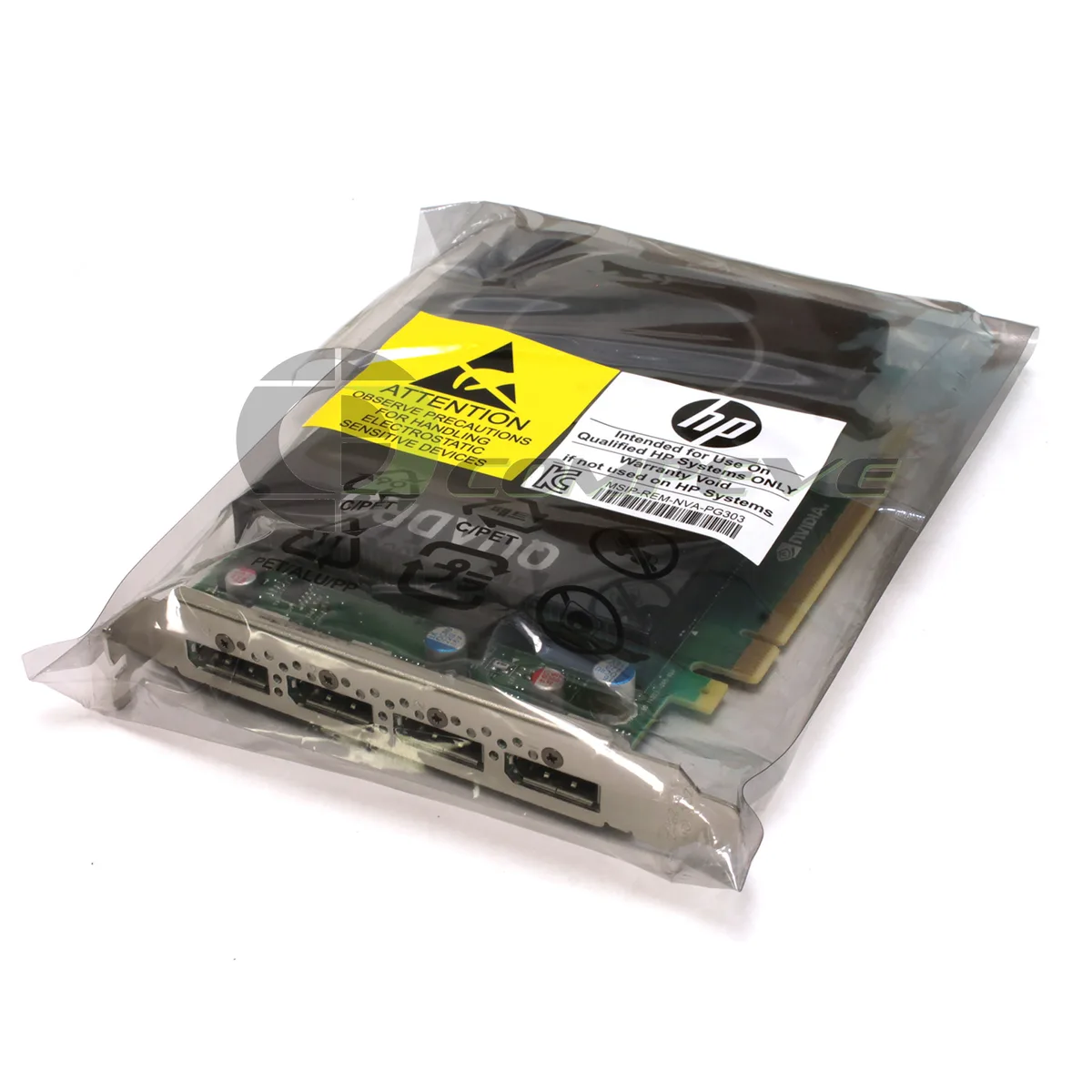 Full-height graphics card with four DisplayPort outputs