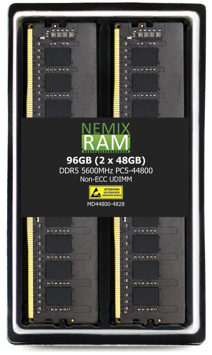 NEMIX RAM NEMIX RAM 96GB (2x48GB) DDR5 5600 CL46 1.1V UDIMM desktop RAM — product photo
