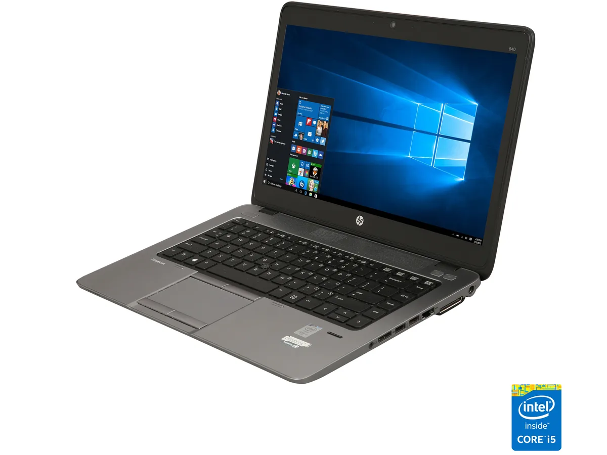 Silver 14 inch EliteBook 840 G1 laptop closed lid matte finish