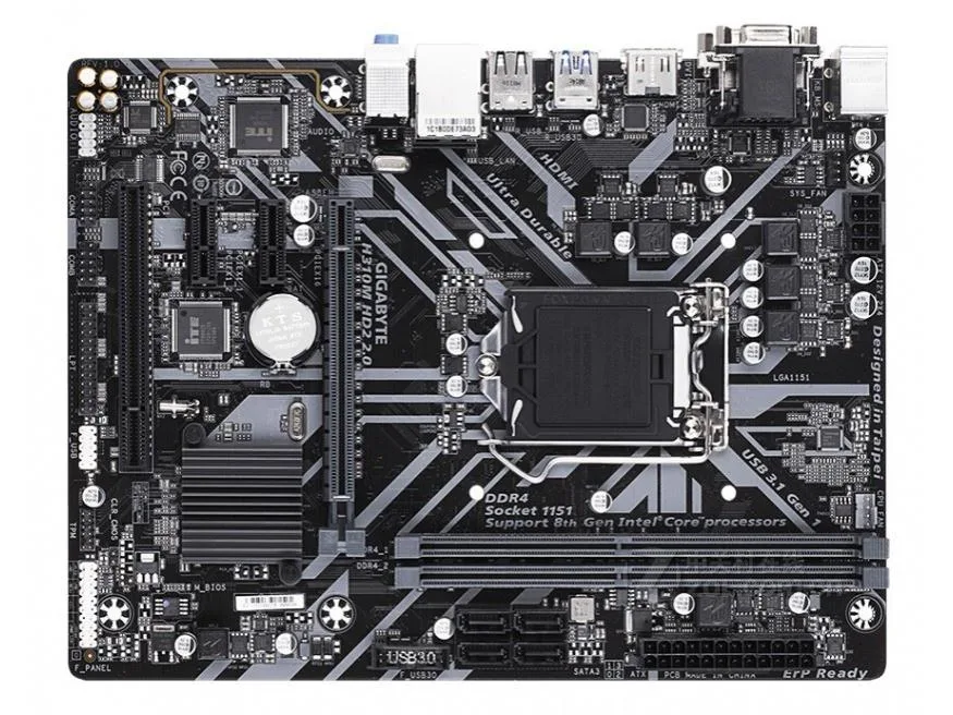 GIGABYTE GIGABYTE H310M HD2 2.0 Intel motherboard LGA 1151 DDR4 32GB Micro ATX — photo du produit